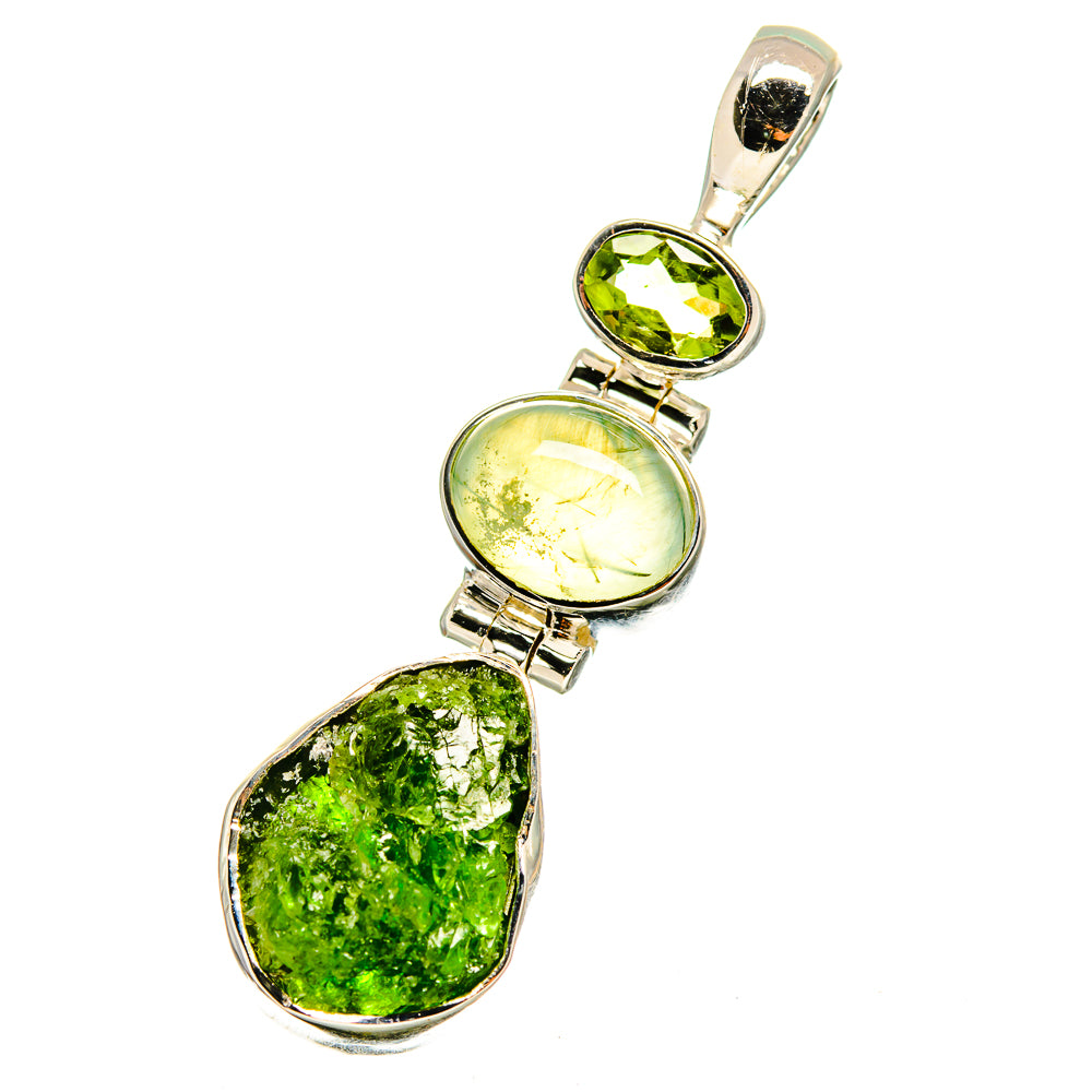 Chrome Diopside Pendants handcrafted by Anasilvercos - PD13097