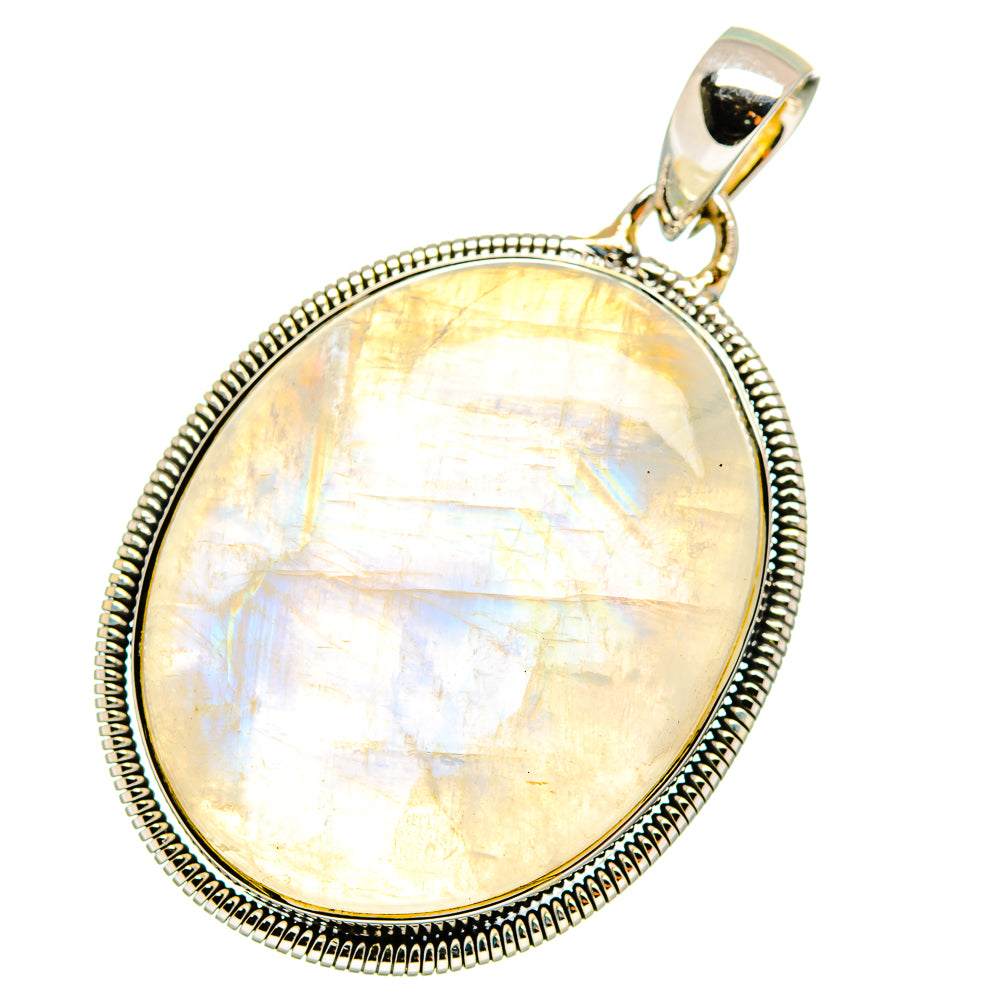 Rainbow Moonstone Pendants handcrafted by Anasilvercos - PD13099