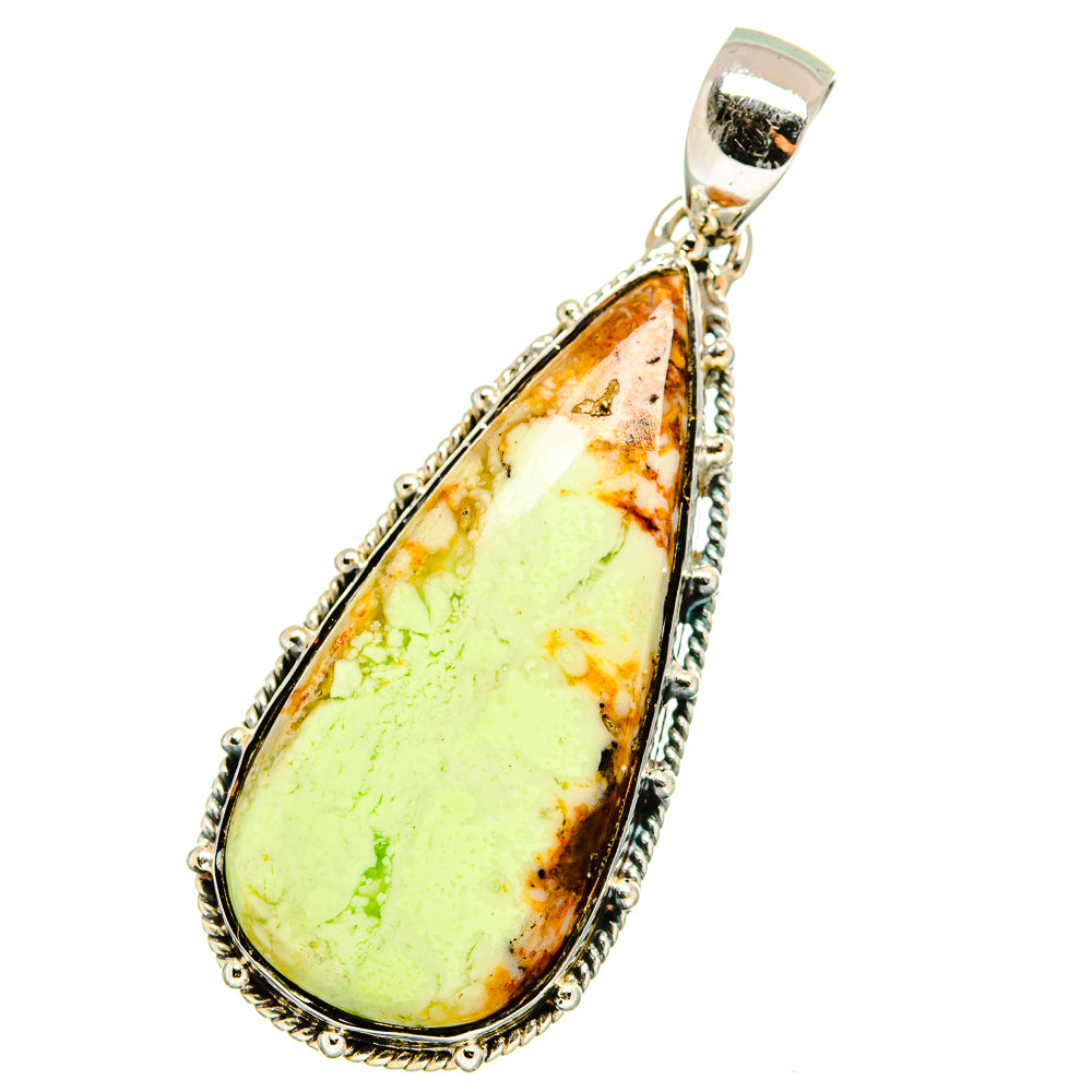 Lemon Chrysoprase Pendants handcrafted by Anasilvercos - PD13101