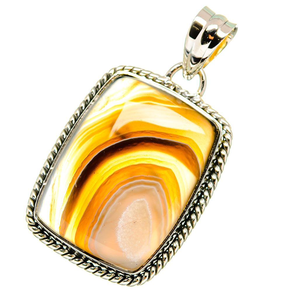 Botswana Agate Pendants handcrafted by Anasilvercos - PD13104