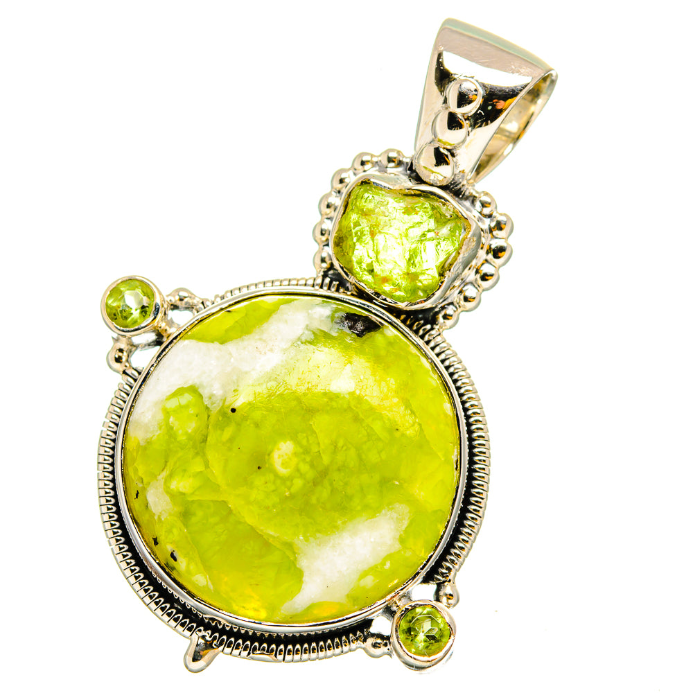 African Green Opal Pendants handcrafted by Anasilvercos - PD13129