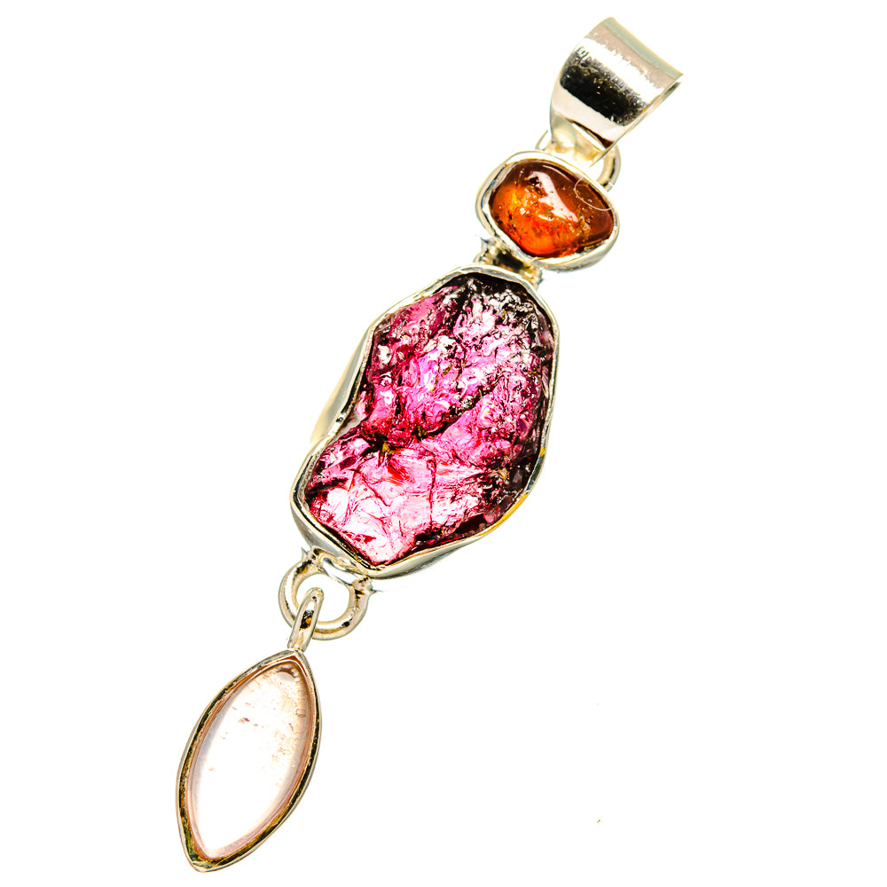 Pink Tourmaline Pendants handcrafted by Anasilvercos - PD13135