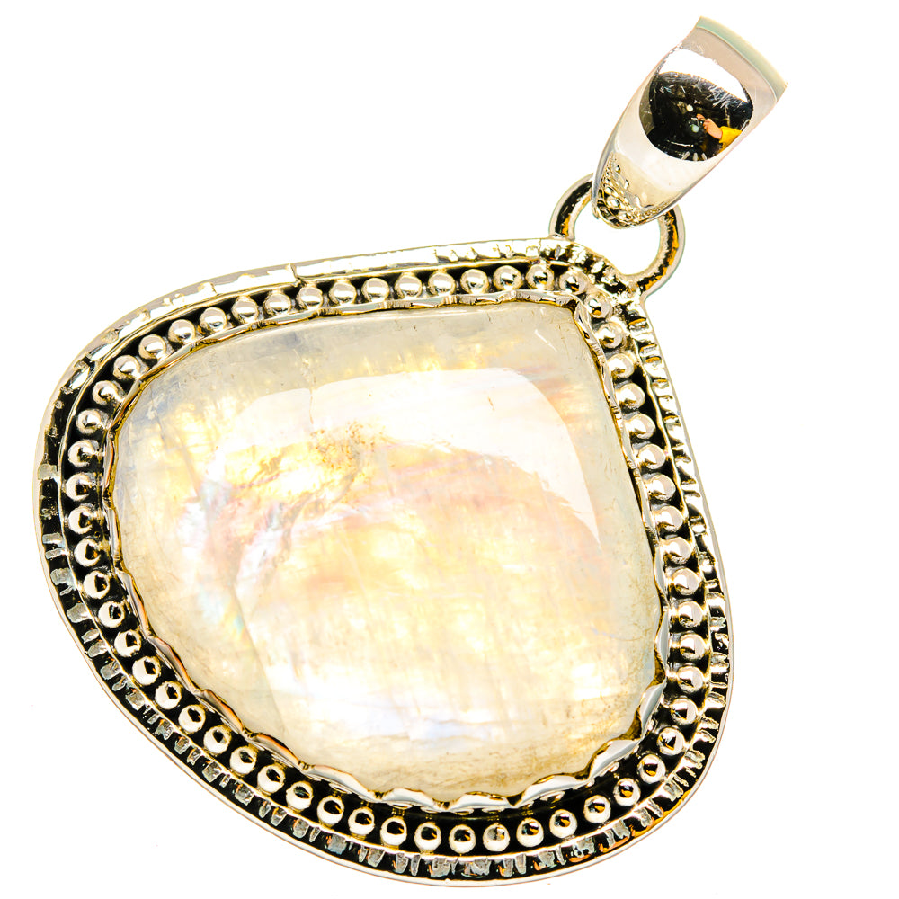 Rainbow Moonstone Pendants handcrafted by Anasilvercos - PD13175