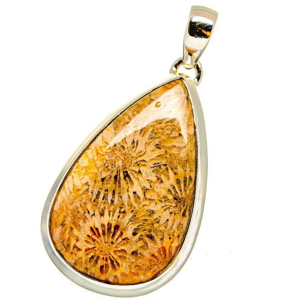 Fossil Coral Pendants handcrafted by Anasilvercos - PD13213