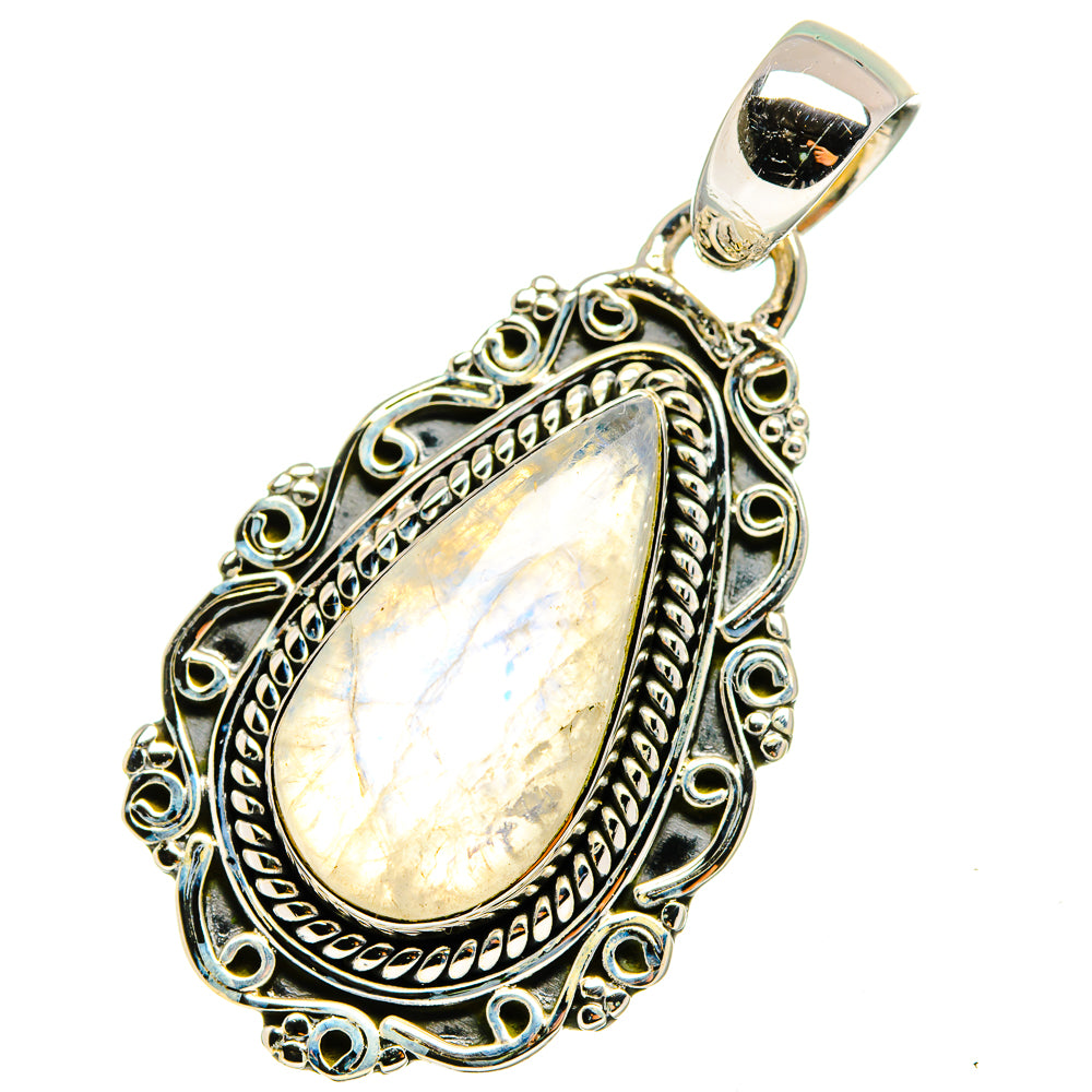 Rainbow Moonstone Pendants handcrafted by Anasilvercos - PD13225