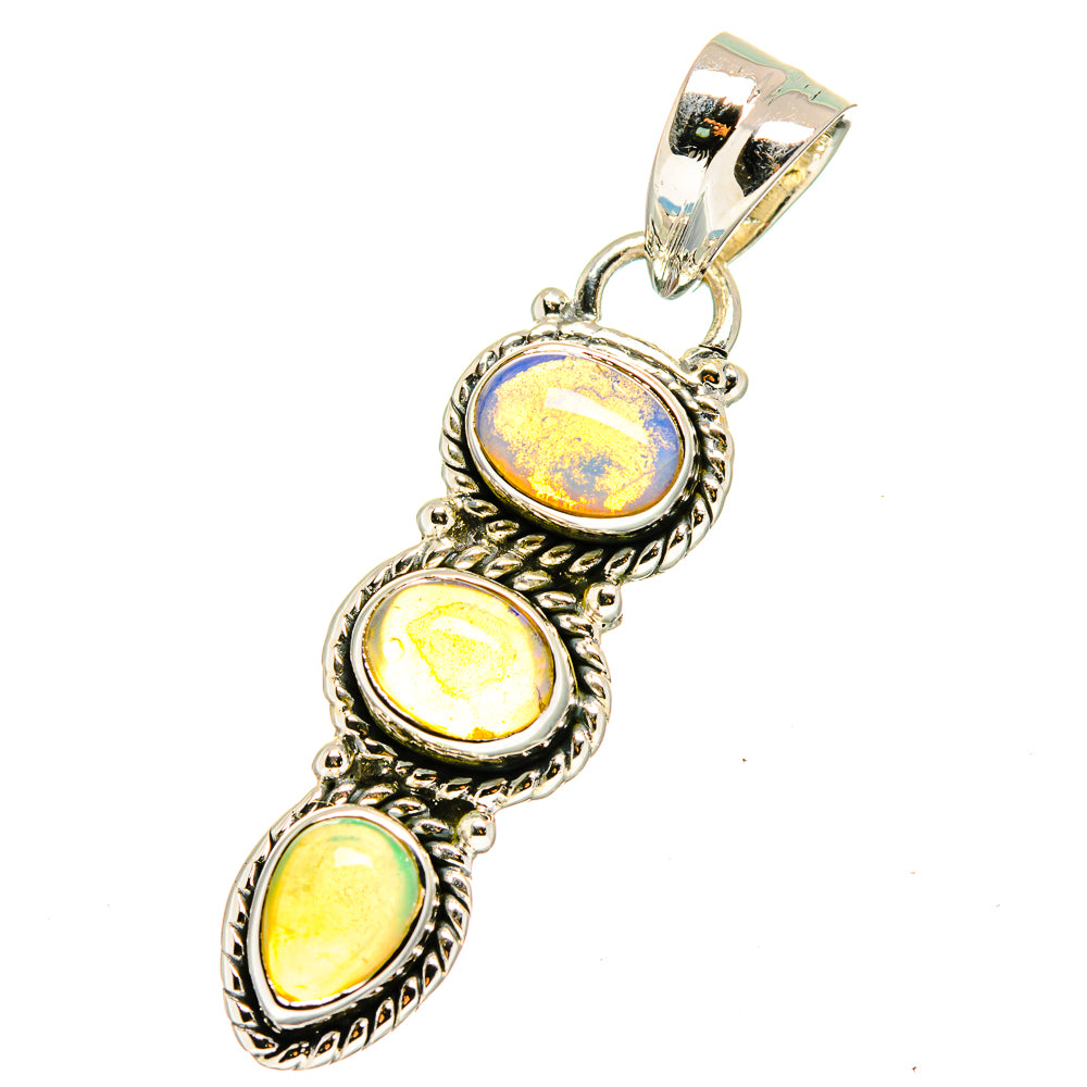 Ethiopian Opal Pendants handcrafted by Anasilvercos - PD13265