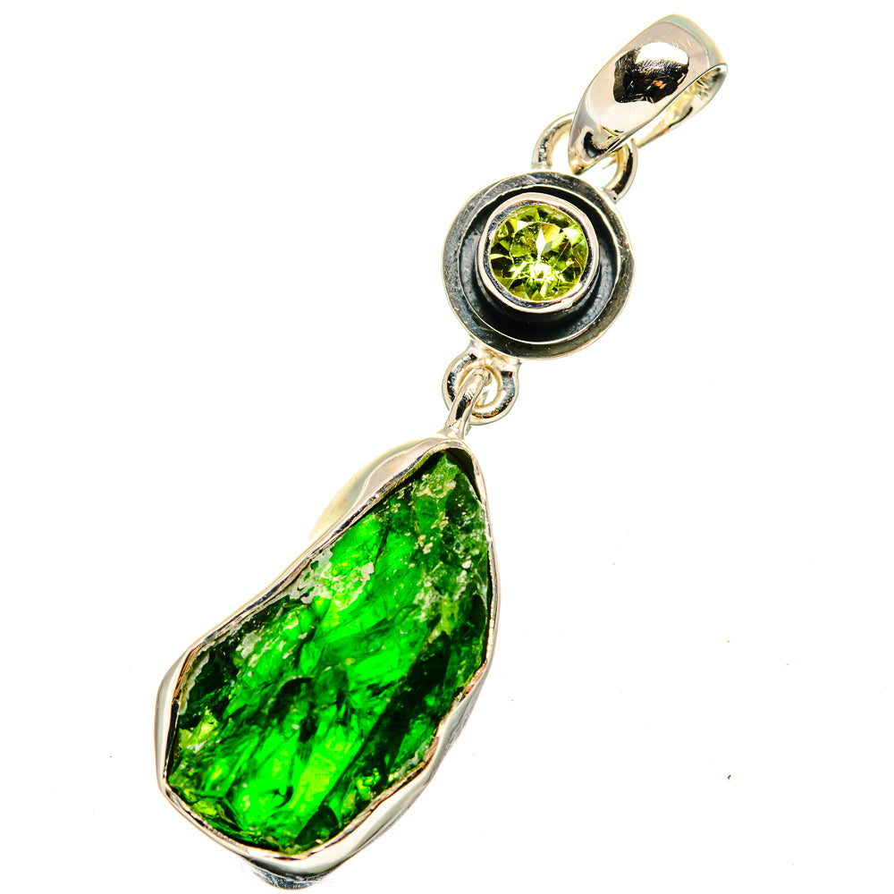 Chrome Diopside Pendants handcrafted by Anasilvercos - PD13304