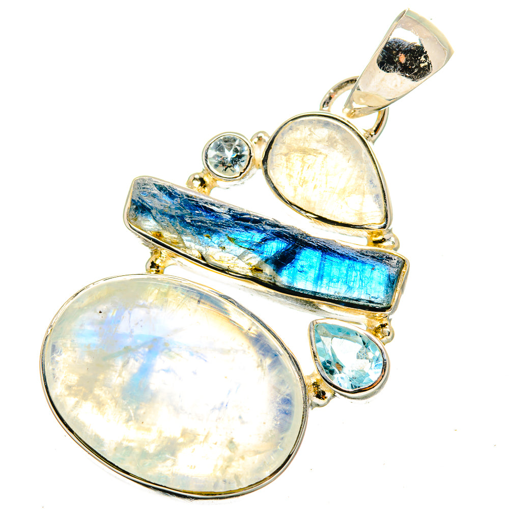 Rainbow Moonstone Pendants handcrafted by Anasilvercos - PD13311