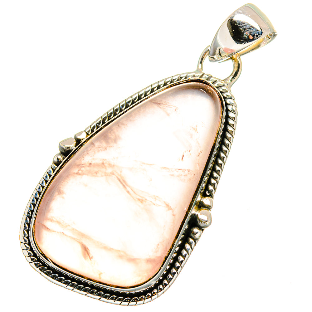 Rose Quartz Pendants handcrafted by Anasilvercos - PD13325