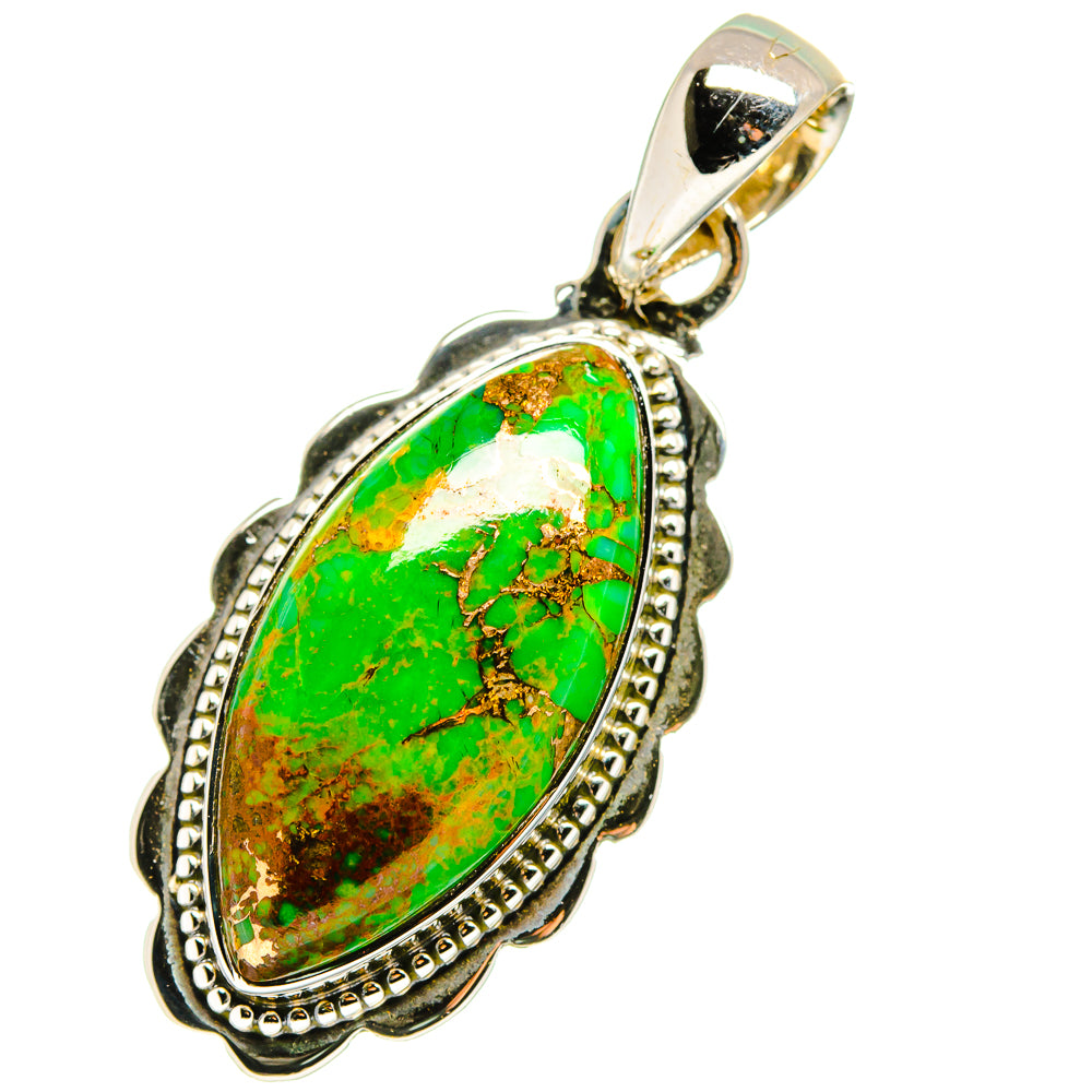 Green Copper Composite Turquoise Pendants handcrafted by Anasilvercos - PD13336