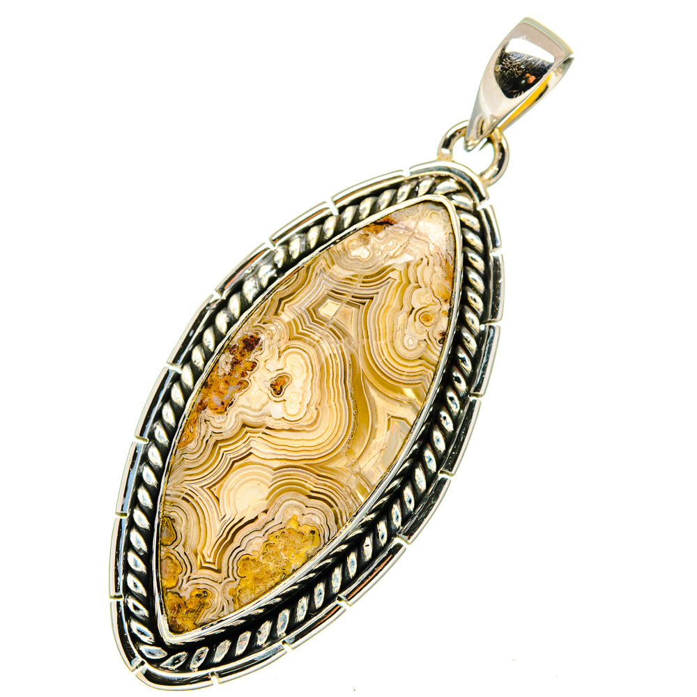 Laguna Lace Agate Pendants handcrafted by Anasilvercos - PD13337