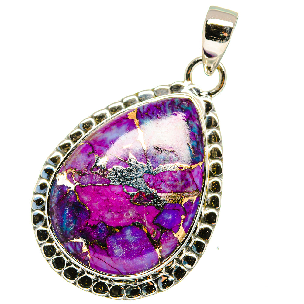 Purple Copper Composite Turquoise Pendants handcrafted by Anasilvercos - PD13356