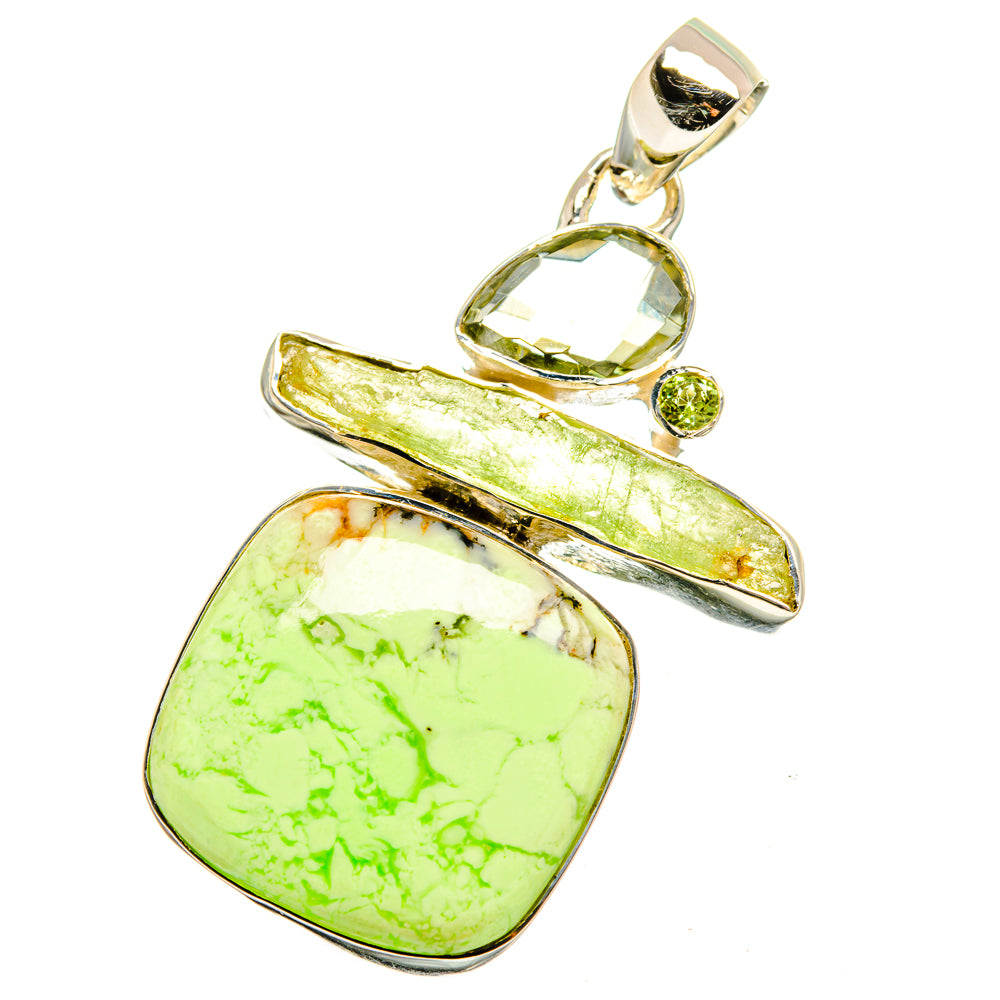 Lemon Chrysoprase Pendants handcrafted by Anasilvercos - PD13363