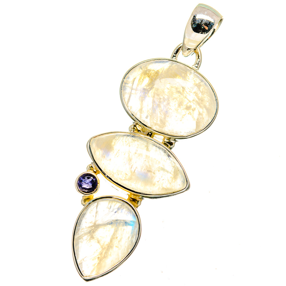 Rainbow Moonstone Pendants handcrafted by Anasilvercos - PD13392