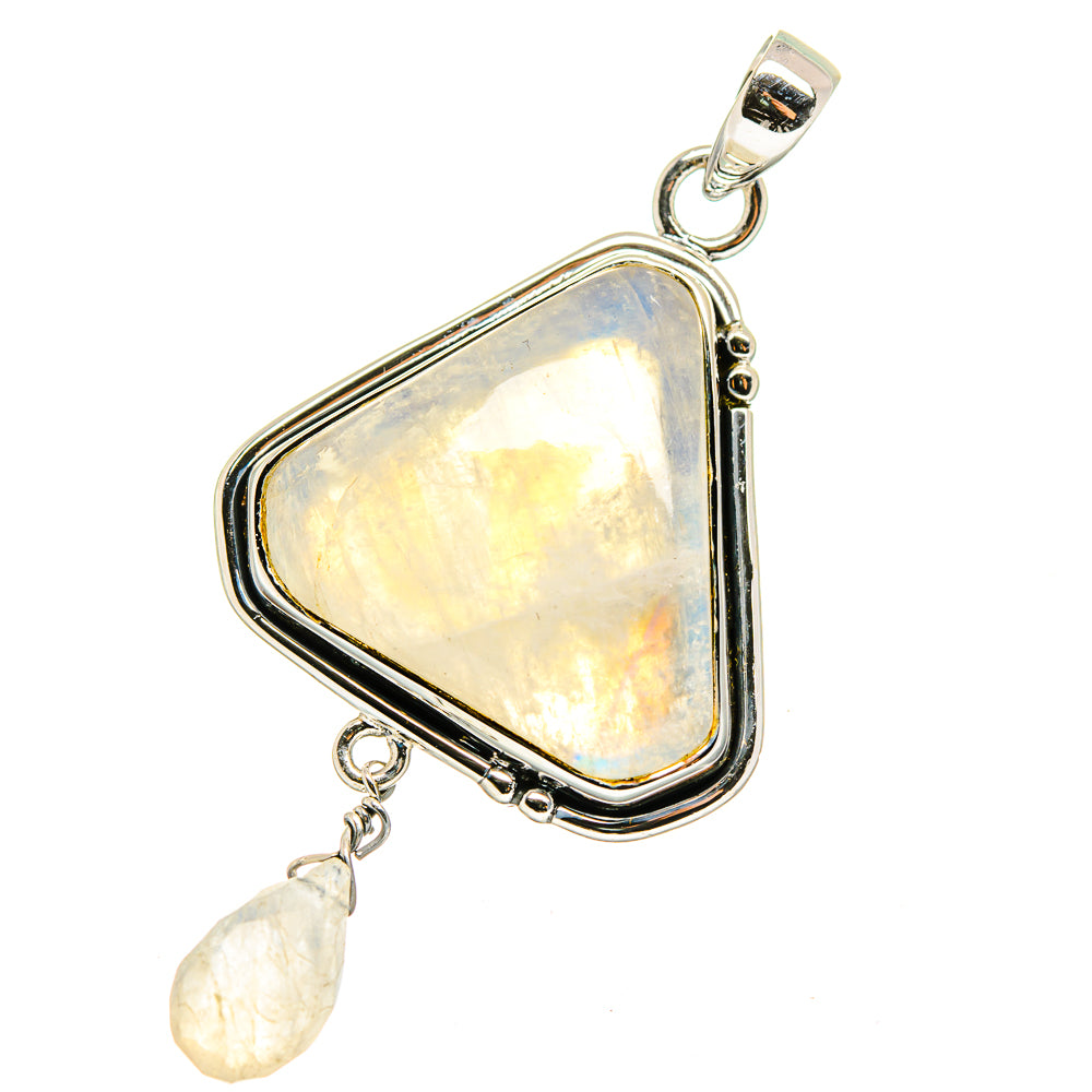 Rainbow Moonstone Pendants handcrafted by Anasilvercos - PD13404