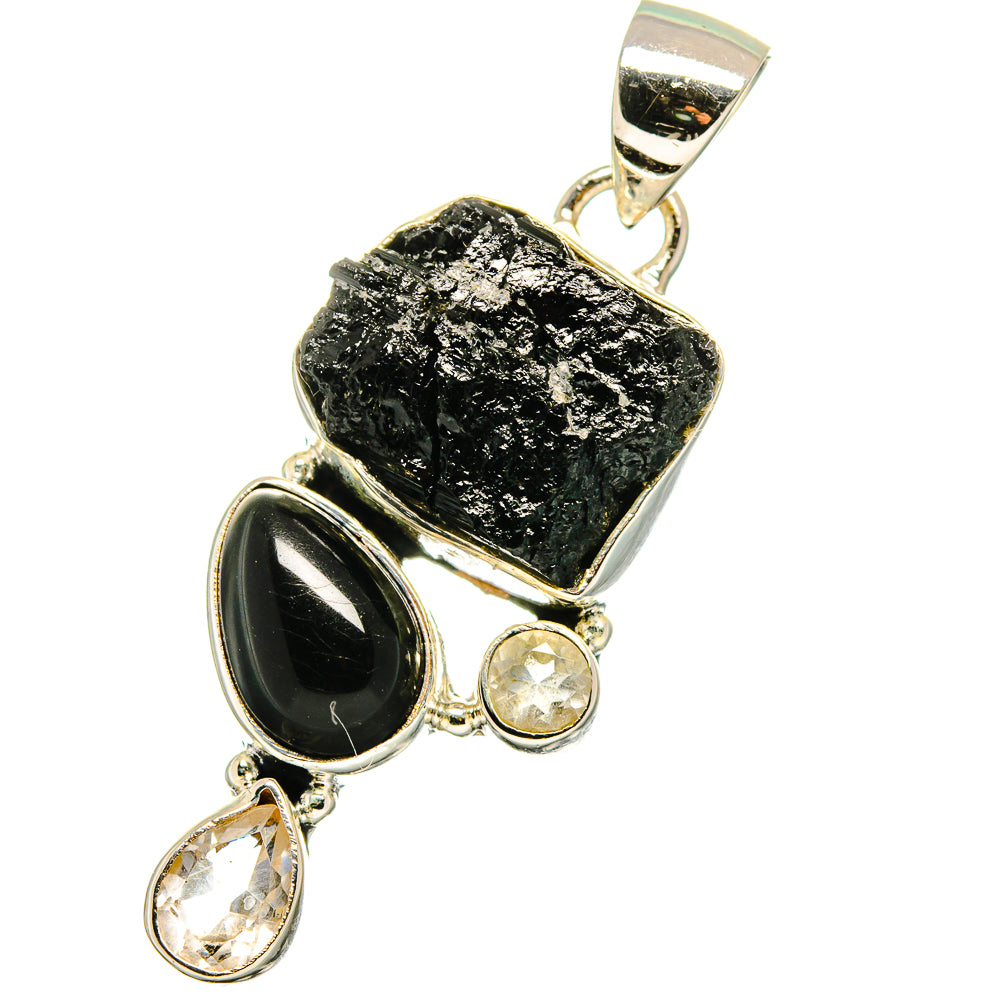 Black Tourmaline Pendants handcrafted by Anasilvercos - PD13410