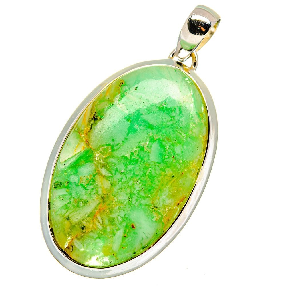 African Green Opal Pendants handcrafted by Anasilvercos - PD13414