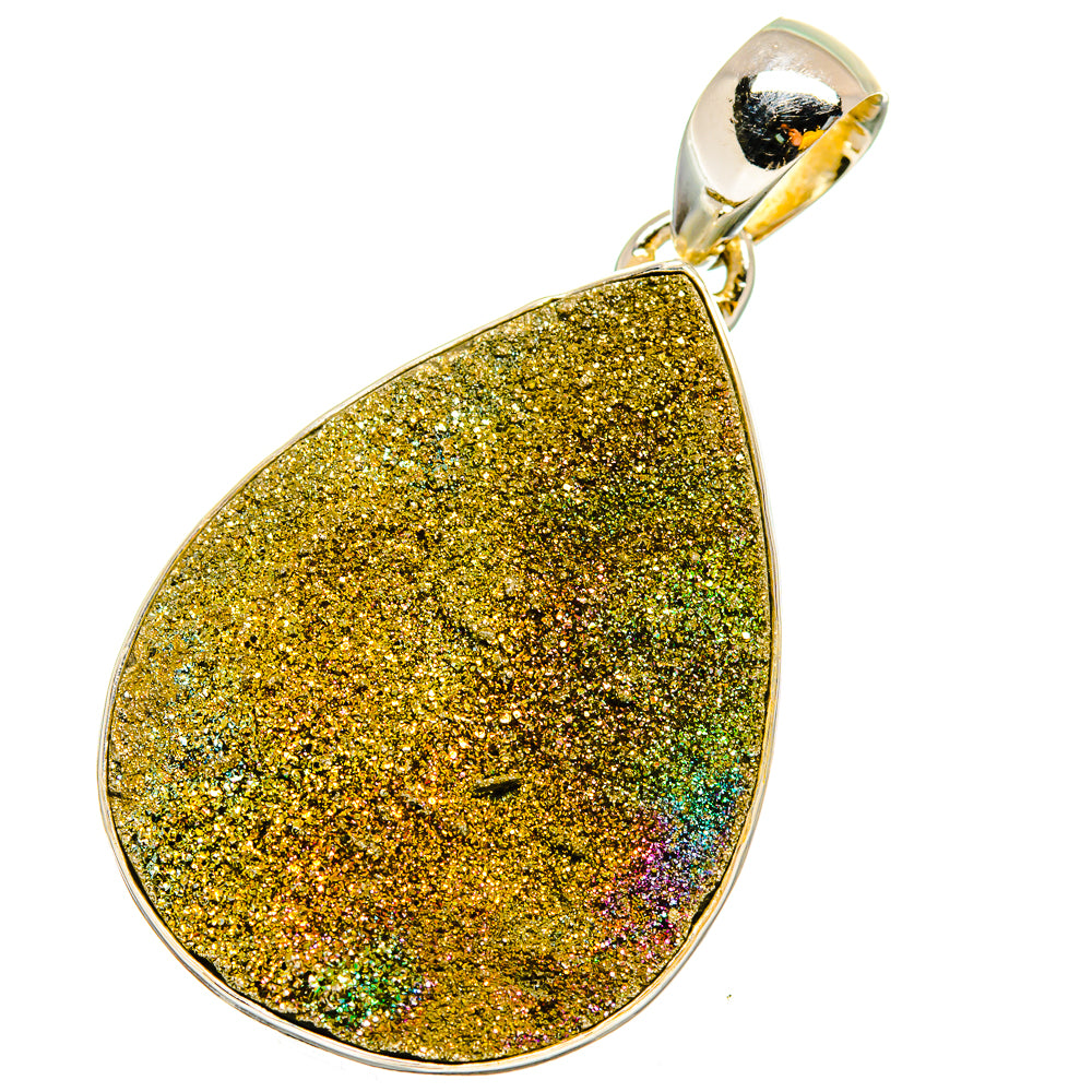 Spectro Pyrite Druzy Pendants handcrafted by Anasilvercos - PD13446