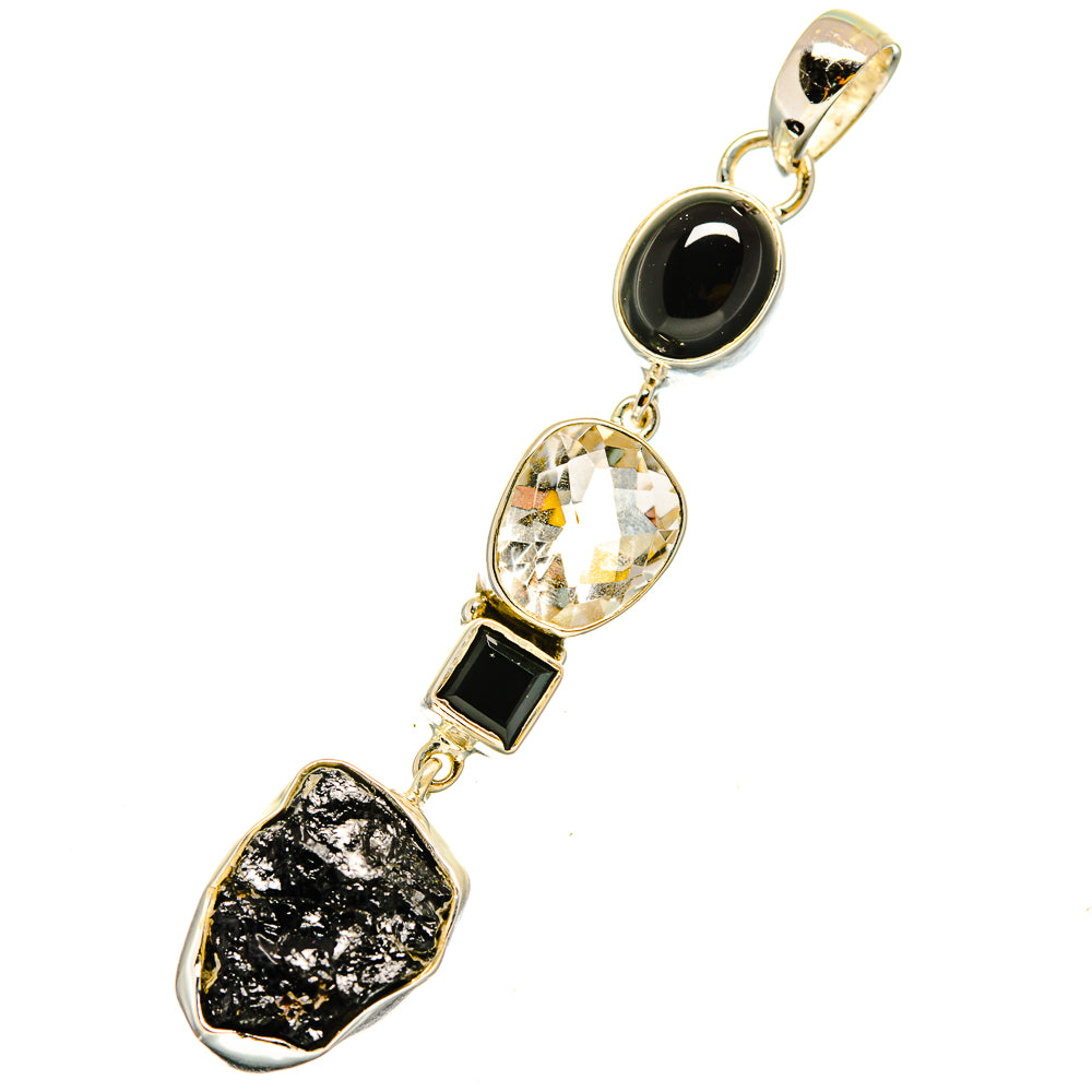 Black Tourmaline Pendants handcrafted by Anasilvercos - PD13468