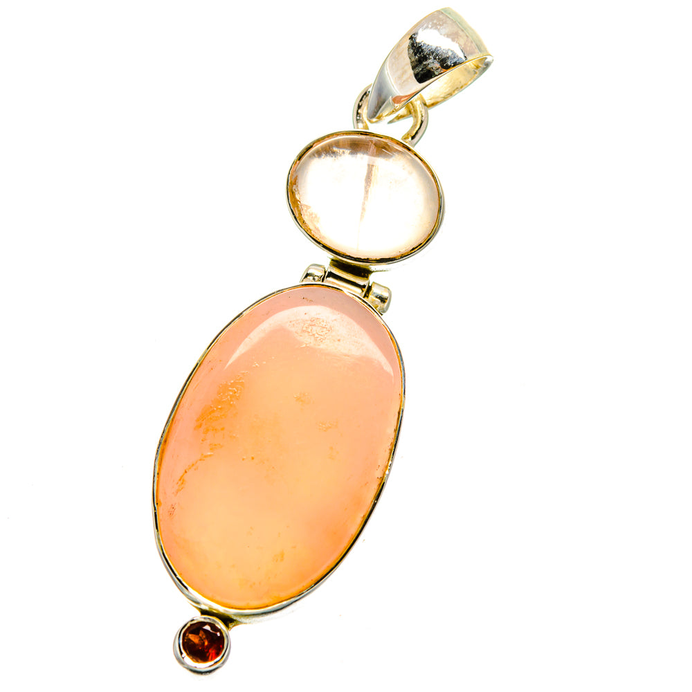Rose Quartz Pendants handcrafted by Anasilvercos - PD13483