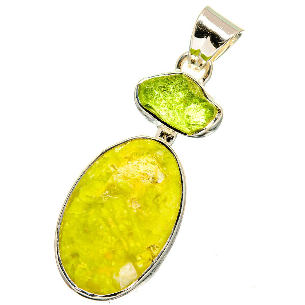 African Green Opal, Peridot Pendants handcrafted by Anasilvercos - PD13539