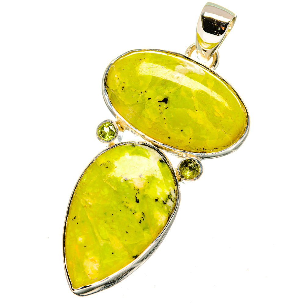 African Green Opal, Peridot Pendants handcrafted by Anasilvercos - PD13549