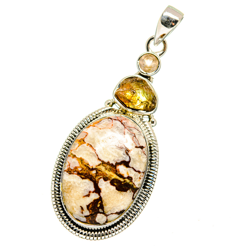 Wild Horse Jasper, Citrine, Rose Quartz Pendants handcrafted by Anasilvercos - PD13559