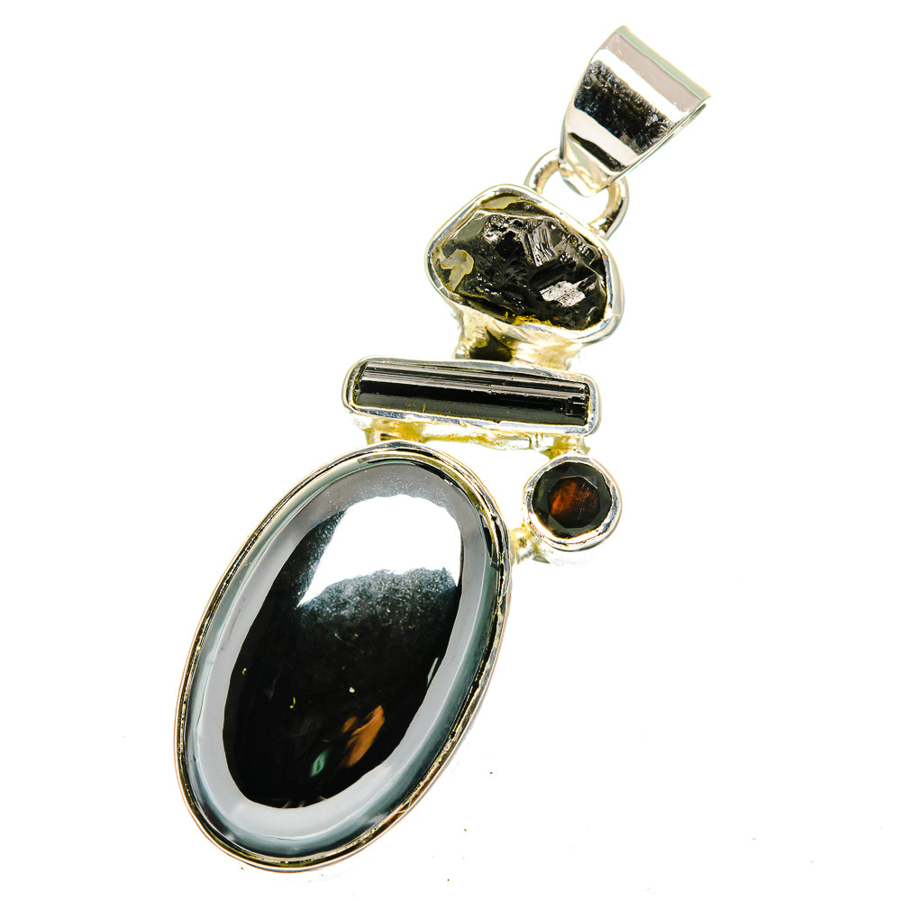 Hematite, Black Onyx Pendants handcrafted by Anasilvercos - PD13560