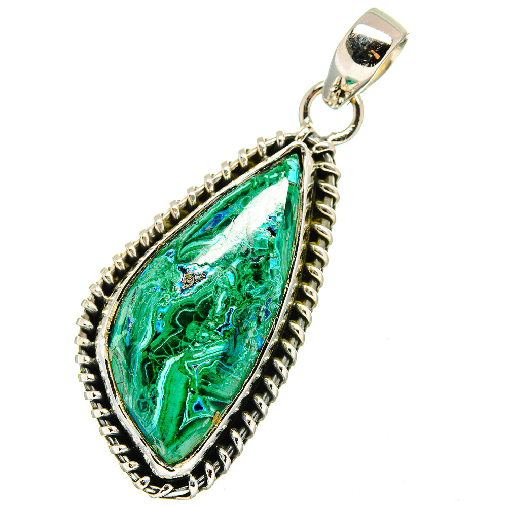 Malachite In Chrysocolla Pendants handcrafted by Anasilvercos - PD13582