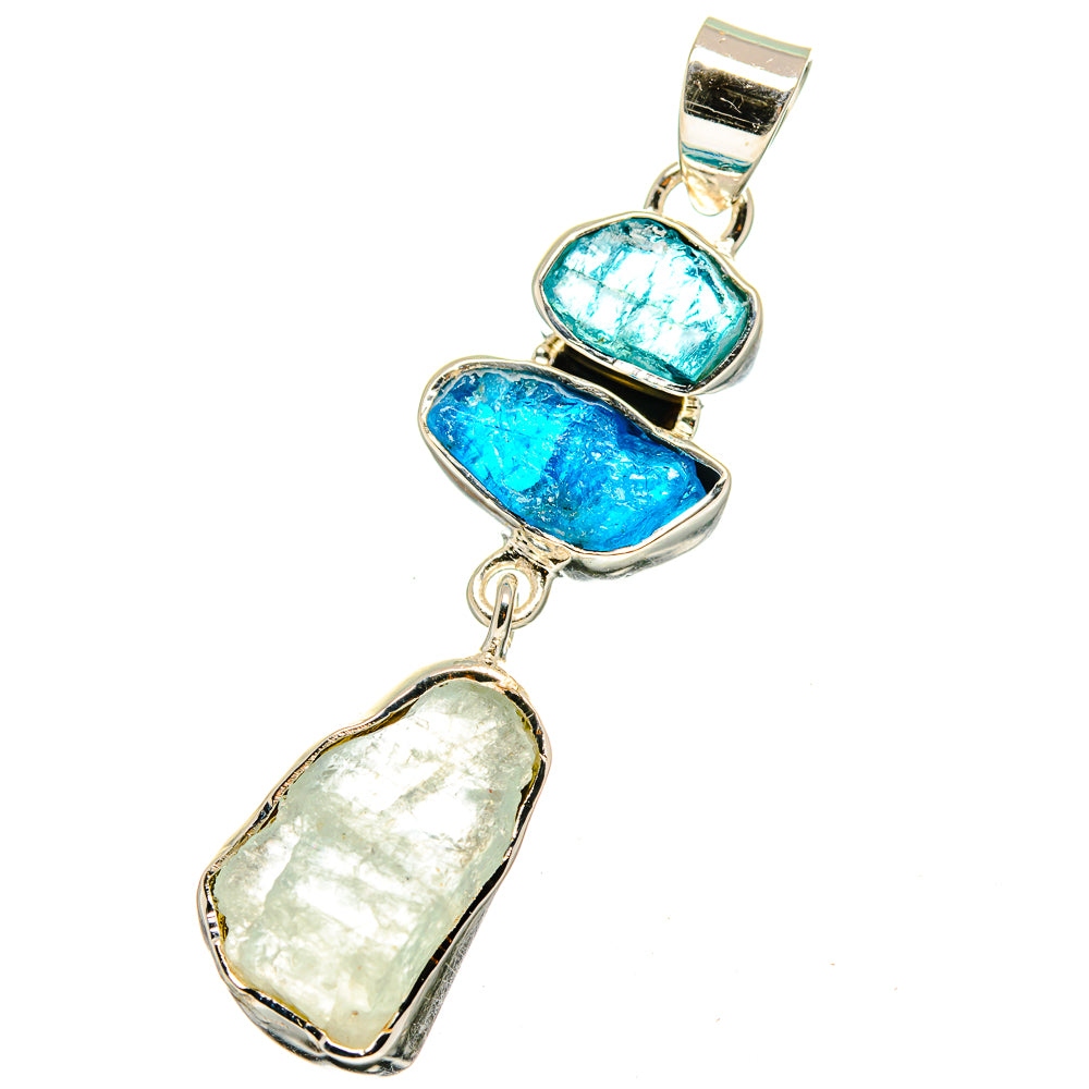 Aquamarine, Apatite Pendants handcrafted by Anasilvercos - PD13585