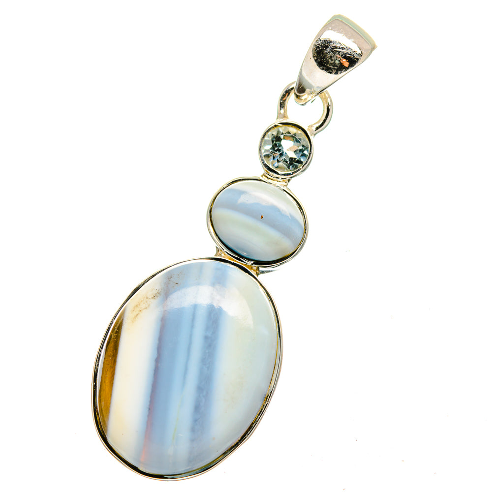 Owyhee Opal, Blue Topaz Pendants handcrafted by Anasilvercos - PD13605