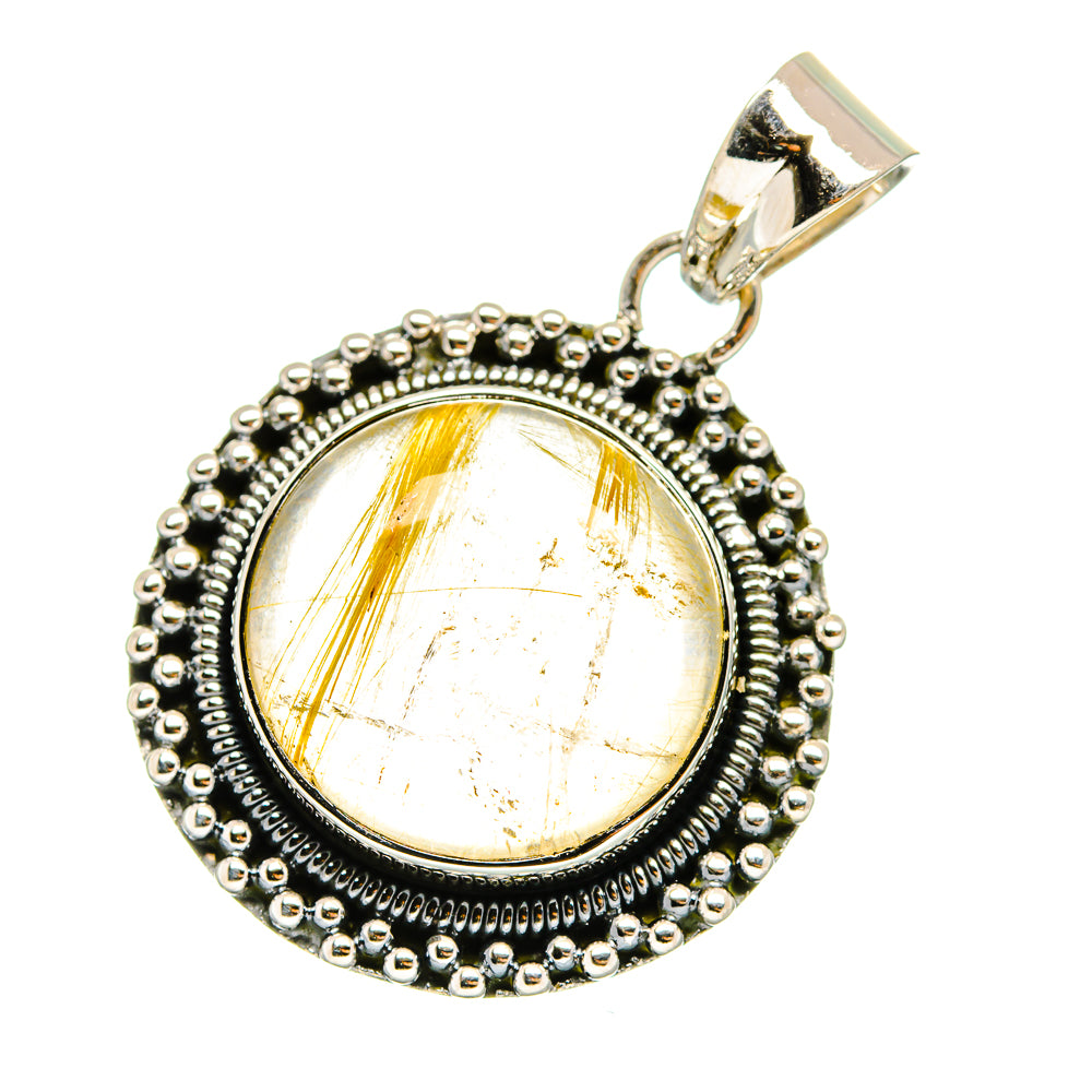 Rutilated Quartz Pendants handcrafted by Anasilvercos - PD13619