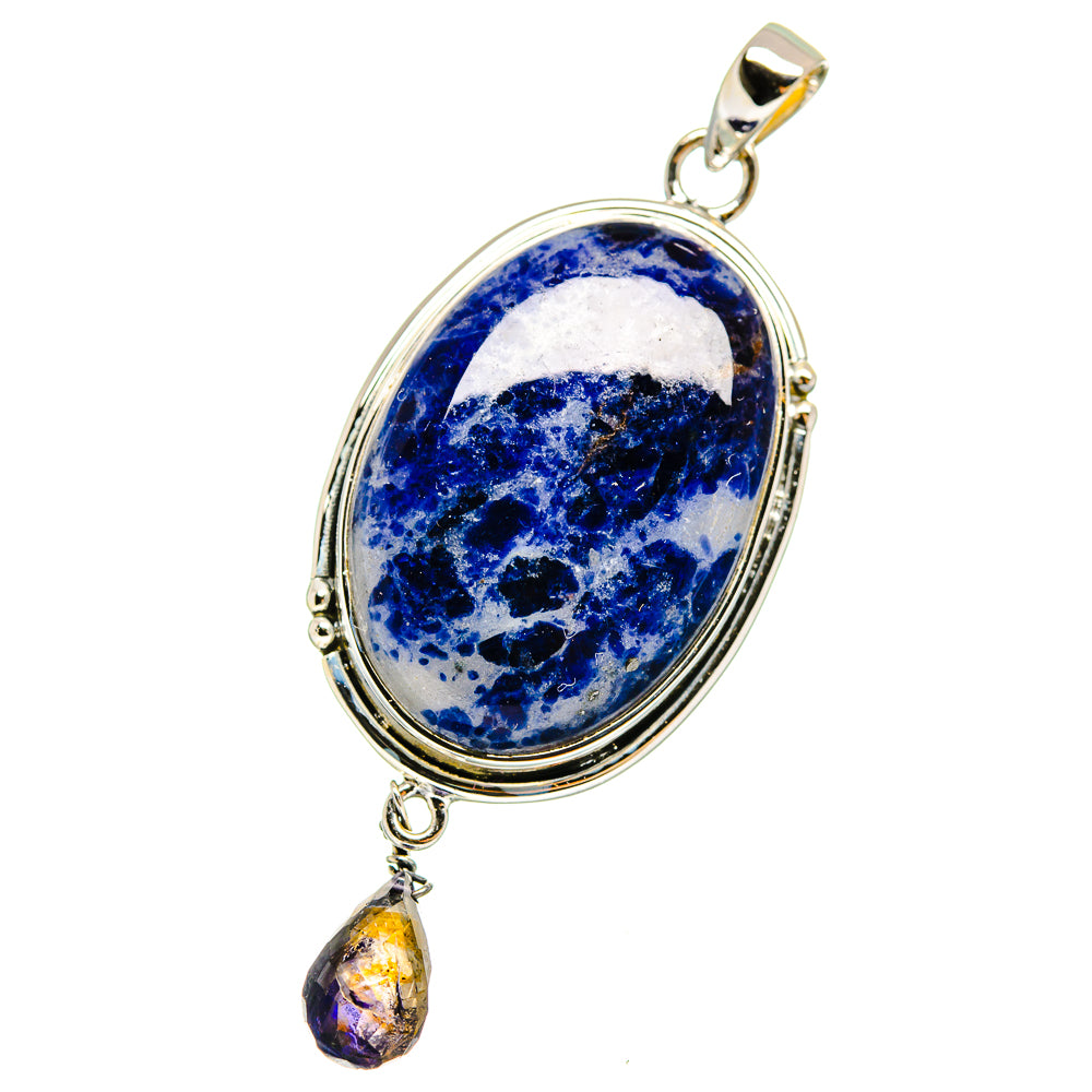 Sodalite, Amethyst Pendants handcrafted by Anasilvercos - PD13626