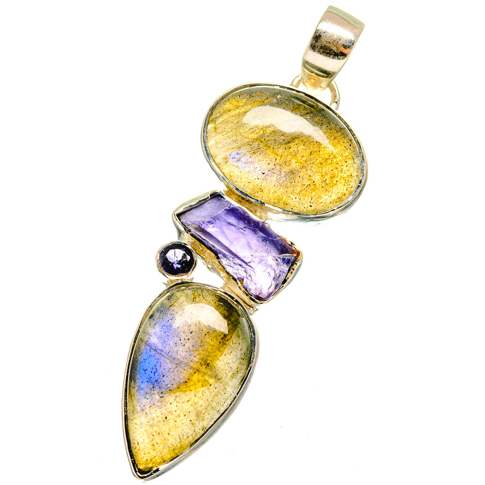 Labradorite, Tanzanite Pendants handcrafted by Anasilvercos - PD13641
