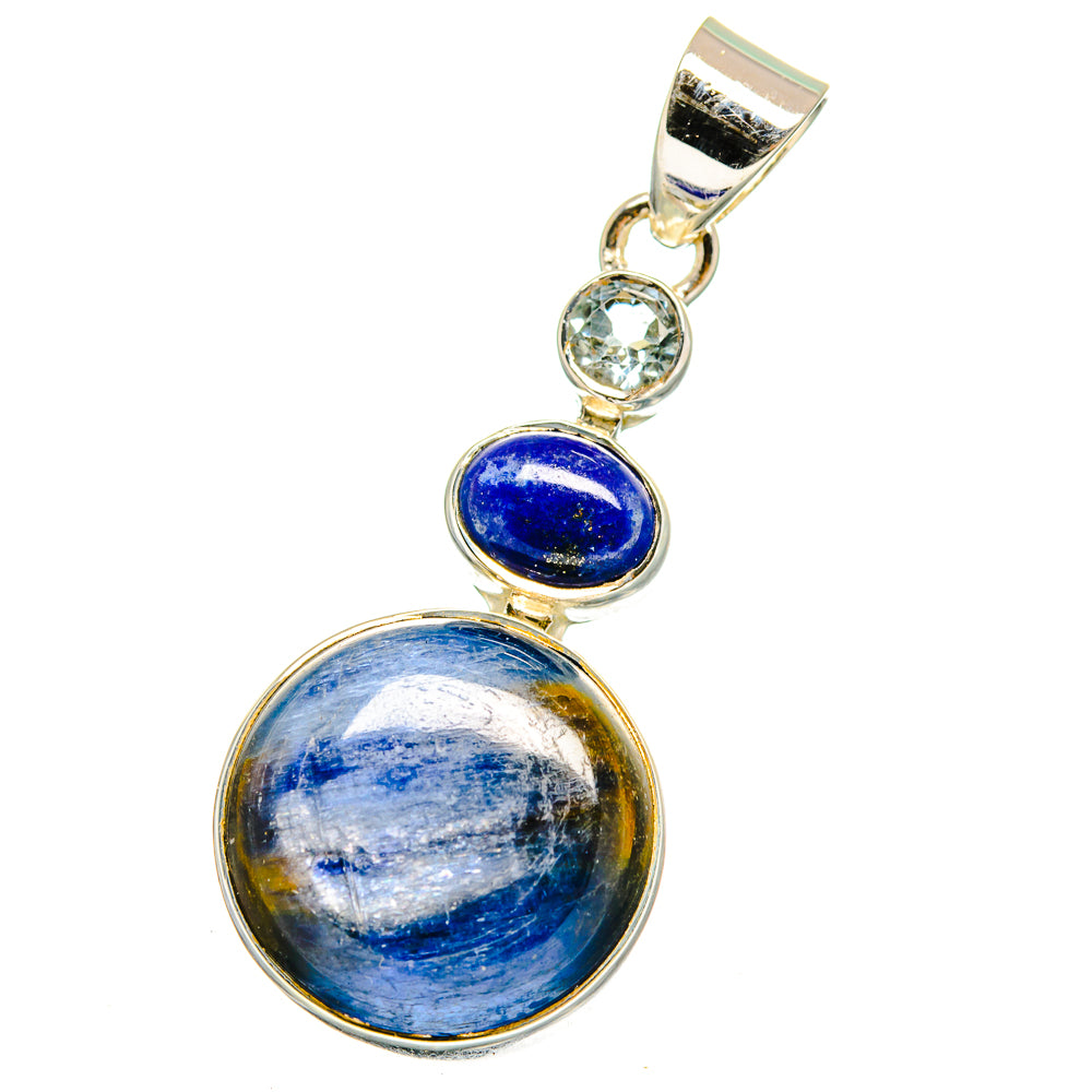 Kyanite, Lapis Lazuli, Blue Topaz Pendants handcrafted by Anasilvercos - PD13647