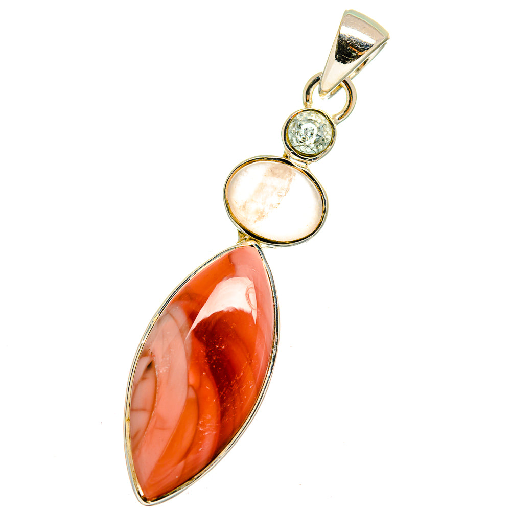 Mookaite, Rose Quartz, Blue Topaz Pendants handcrafted by Anasilvercos - PD13649