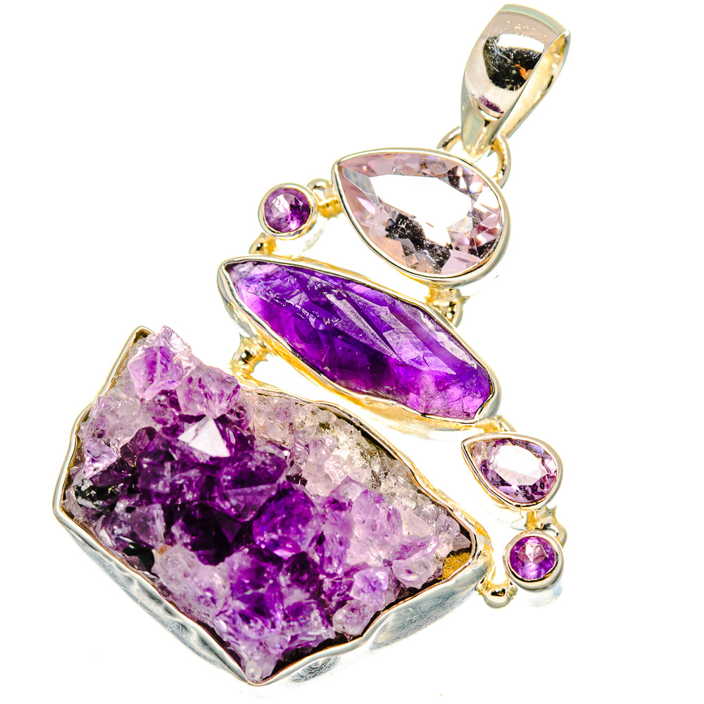 Amethyst Crystal Pendants handcrafted by Anasilvercos - PD13653