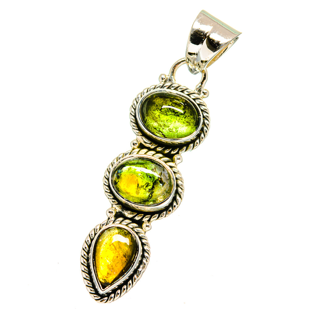 Green Tourmaline Pendants handcrafted by Anasilvercos - PD13655
