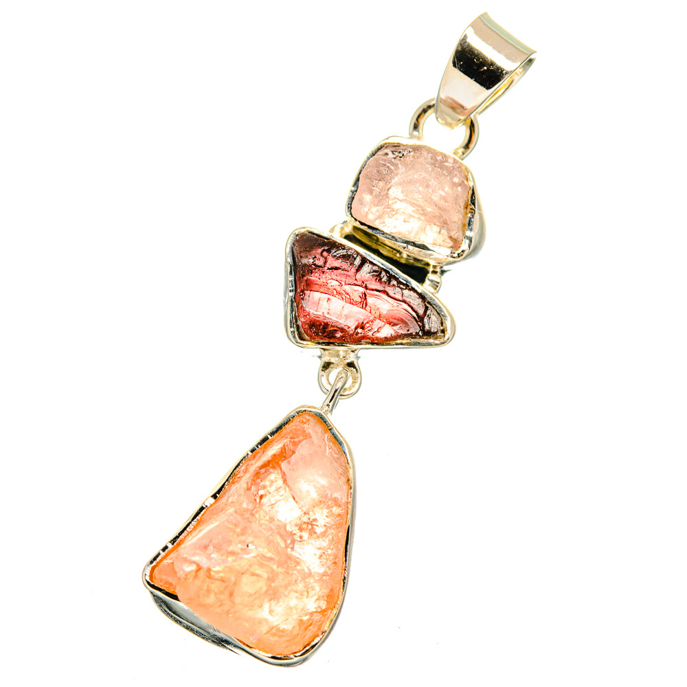 Rose Quartz, Garnet Pendants handcrafted by Anasilvercos - PD13664