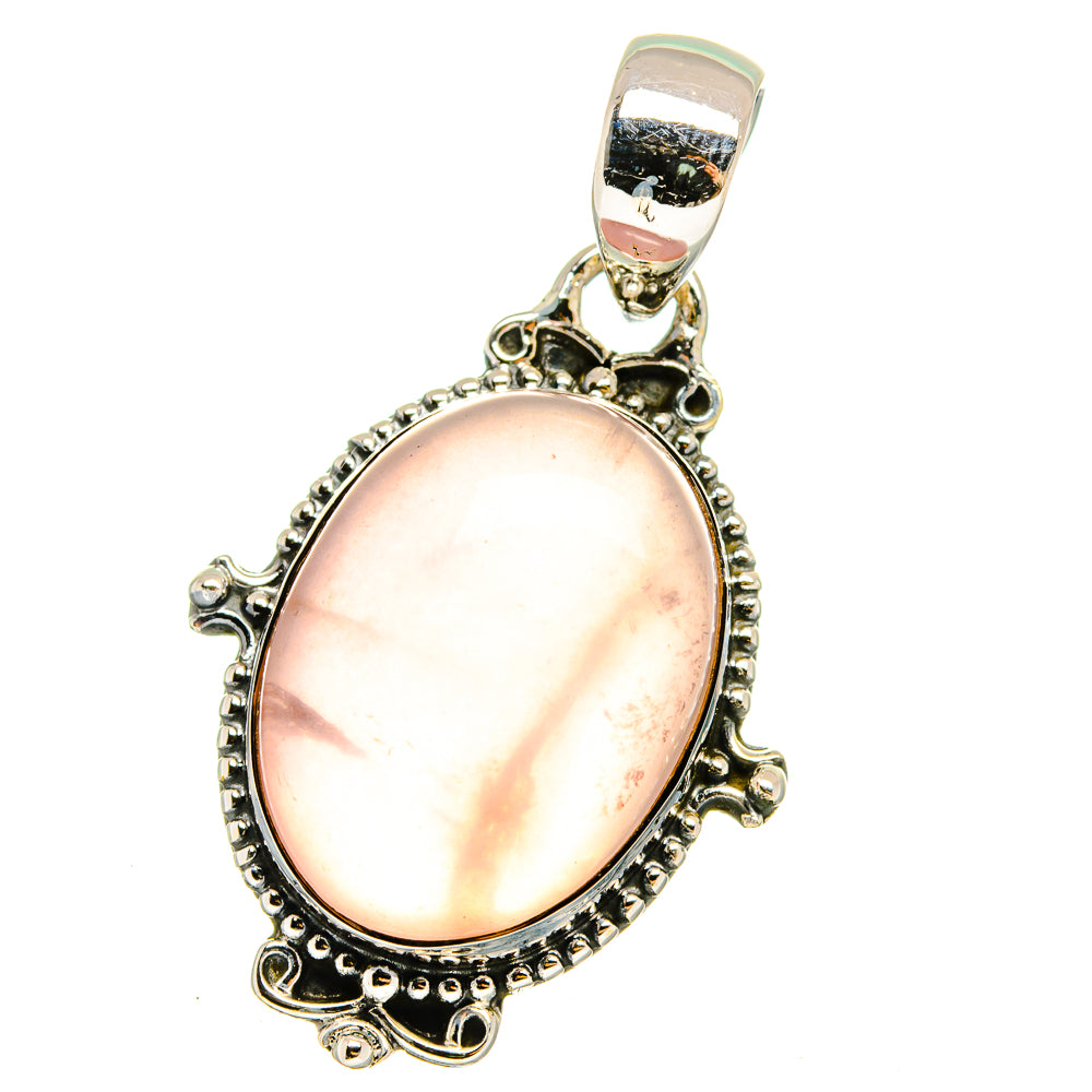 Rose Quartz Pendants handcrafted by Anasilvercos - PD13670