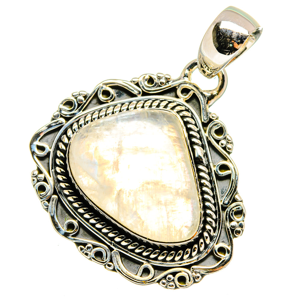 Rainbow Moonstone Pendants handcrafted by Anasilvercos - PD13690