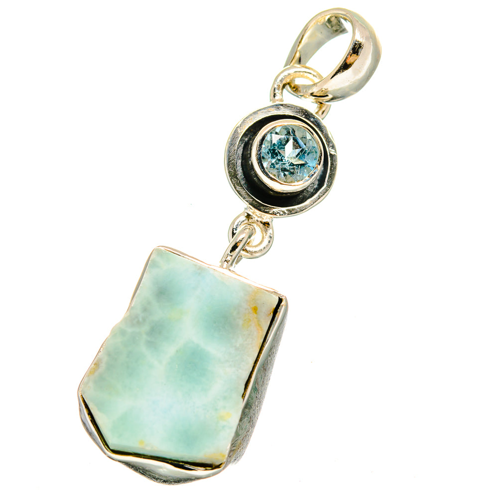 Larimar, Blue Topaz Pendants handcrafted by Anasilvercos - PD13694