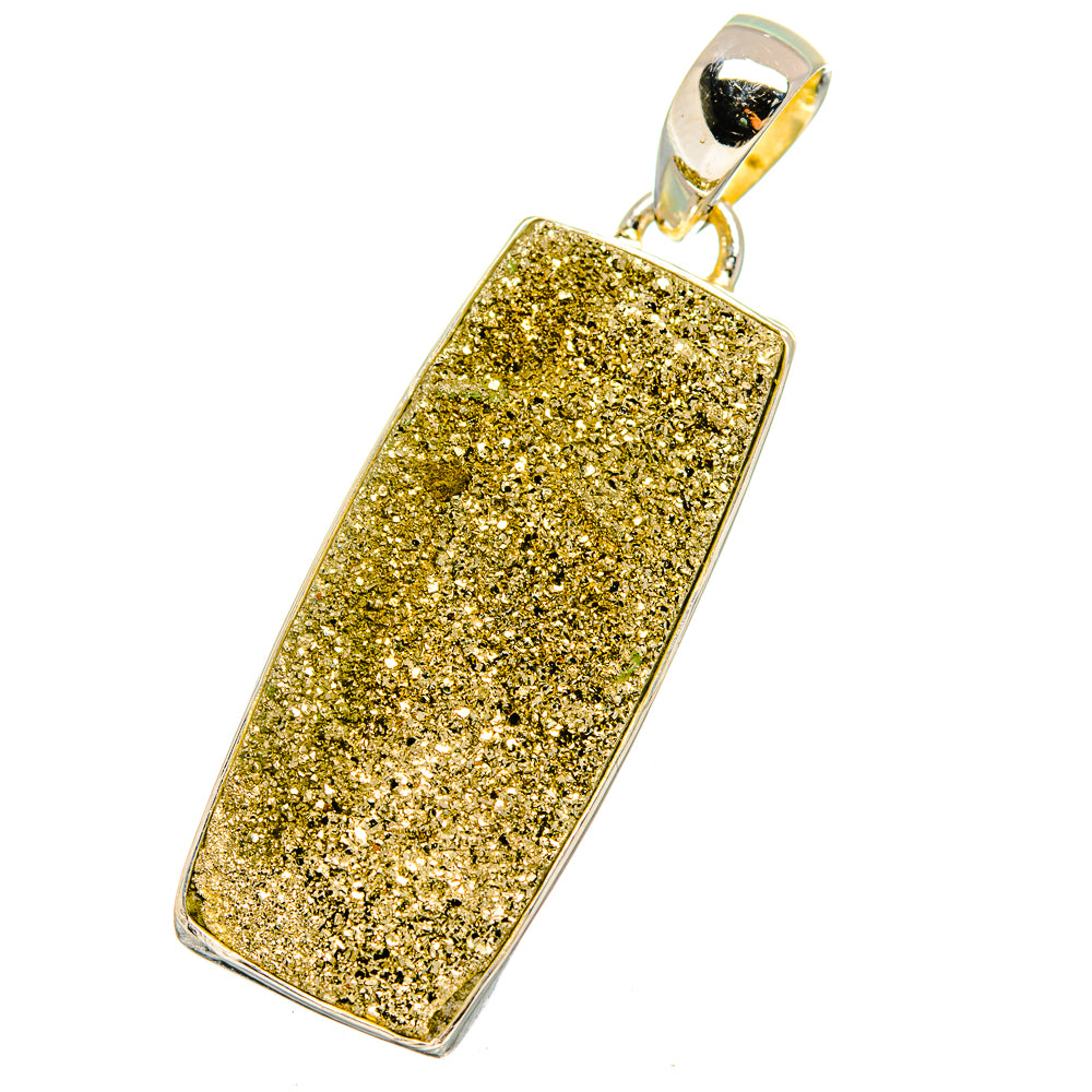 Spectro Pyrite Druzy Pendants handcrafted by Anasilvercos - PD13696