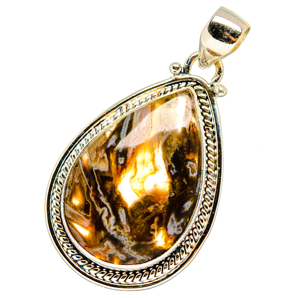 Turkish Tube Agate Pendants handcrafted by Anasilvercos - PD13721