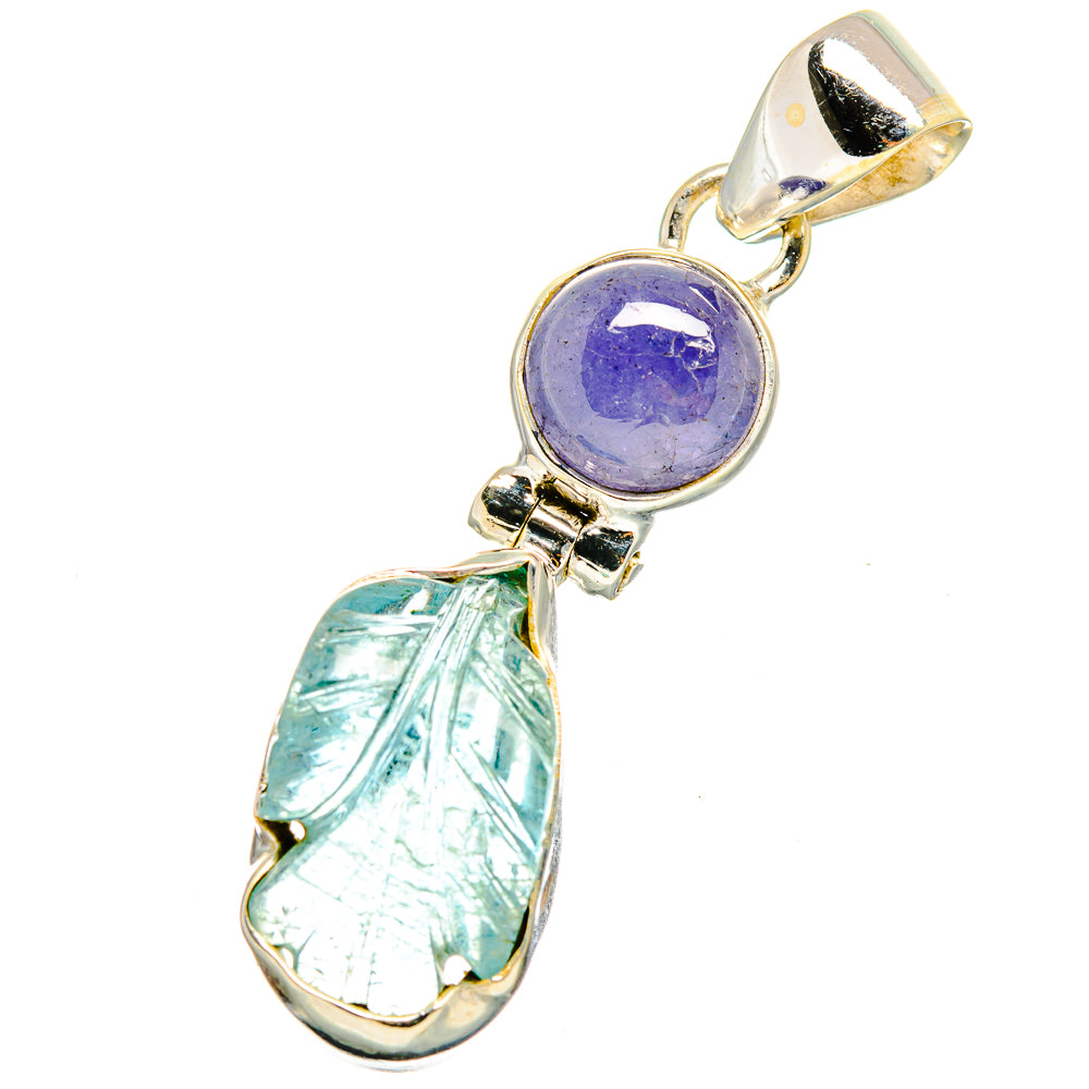Aquamarine, Tanzanite Pendants handcrafted by Anasilvercos - PD13741