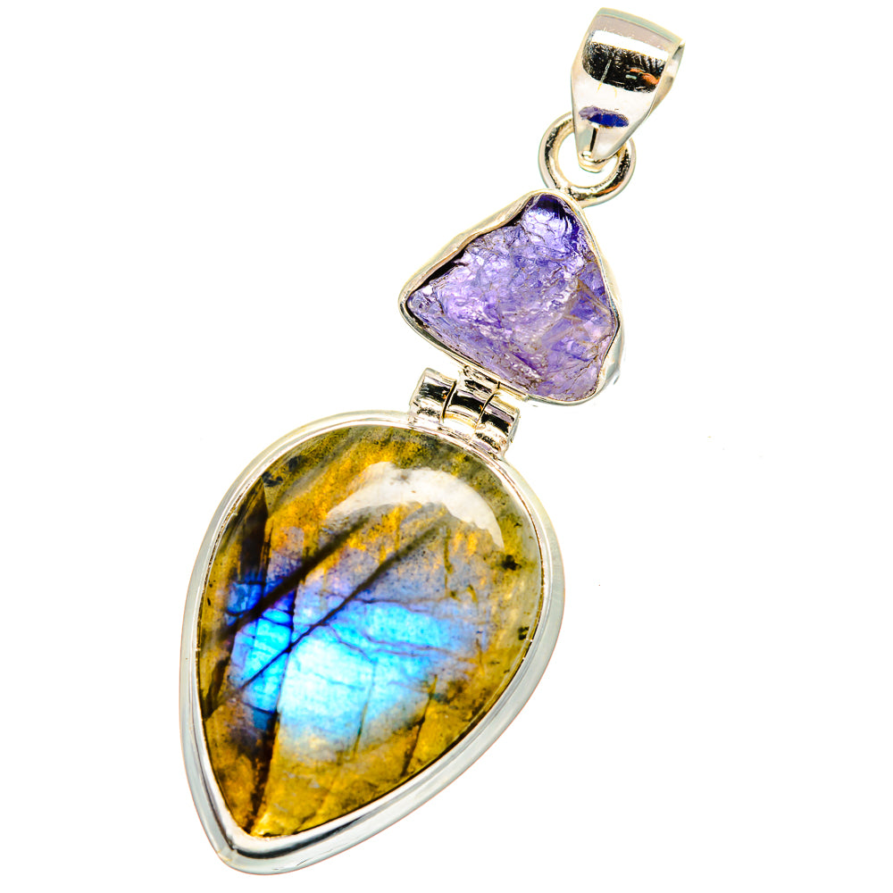 Labradorite, Tanzanite Pendants handcrafted by Anasilvercos - PD13758