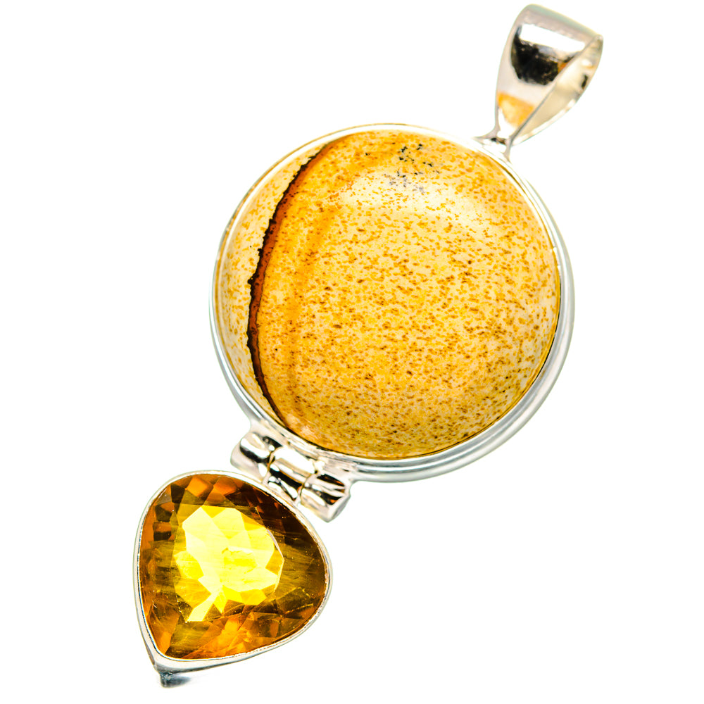 Picture Jasper, Citrine Pendants handcrafted by Anasilvercos - PD13762