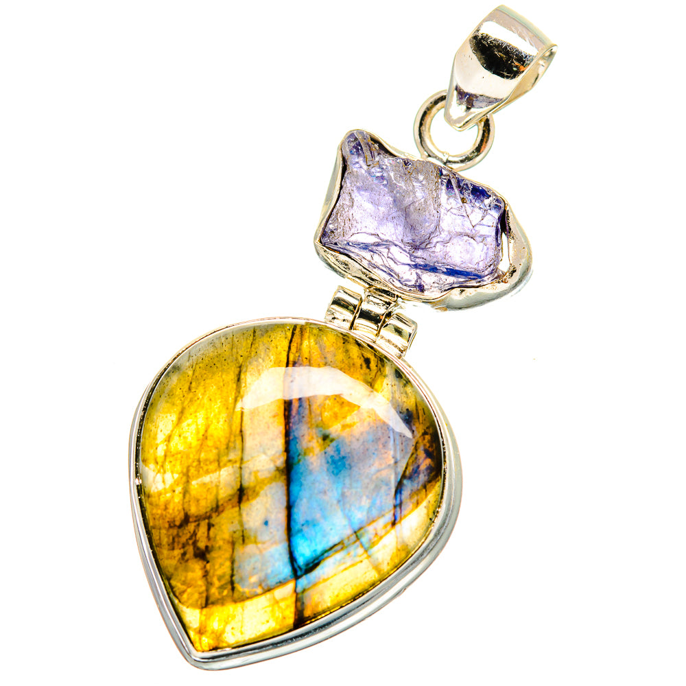 Labradorite, Tanzanite Pendants handcrafted by Anasilvercos - PD13782