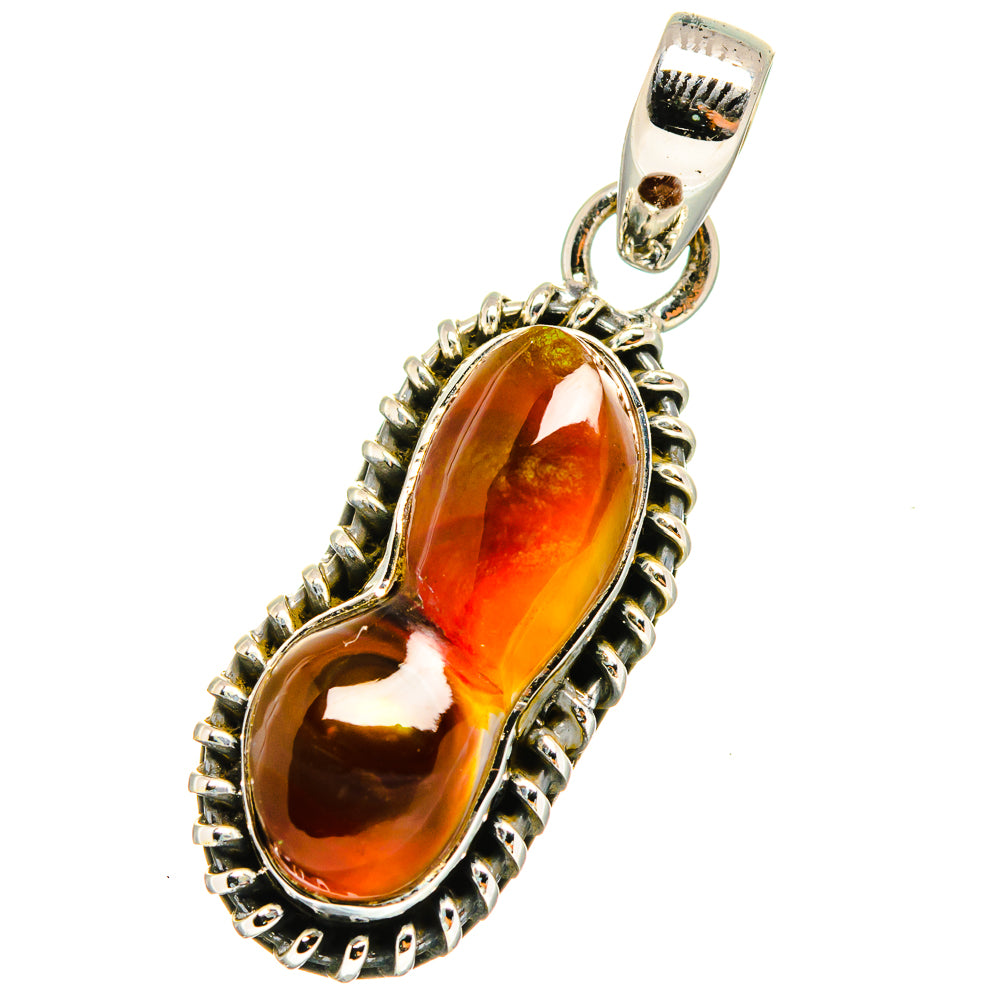 Mexican Fire Opal Pendants handcrafted by Anasilvercos - PD13791