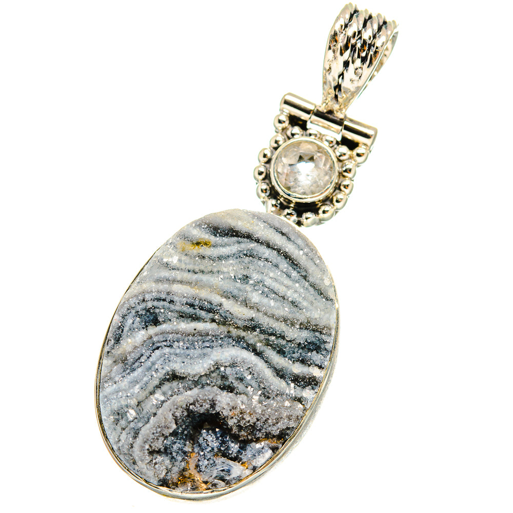 Desert Druzy, White Quartz Pendants handcrafted by Anasilvercos - PD13793